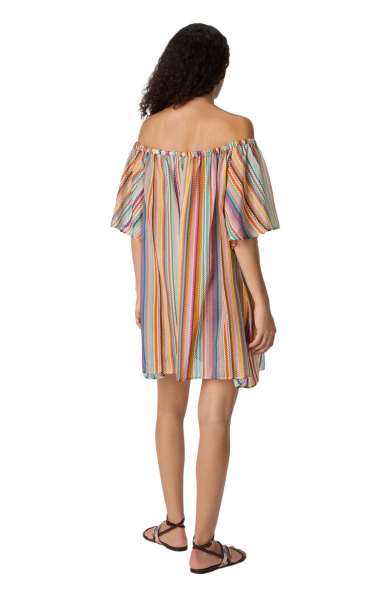 Missoni Short Cover-up In Cotton And Silk With Zigzag Pattern, Alternate, color, Multicoloured