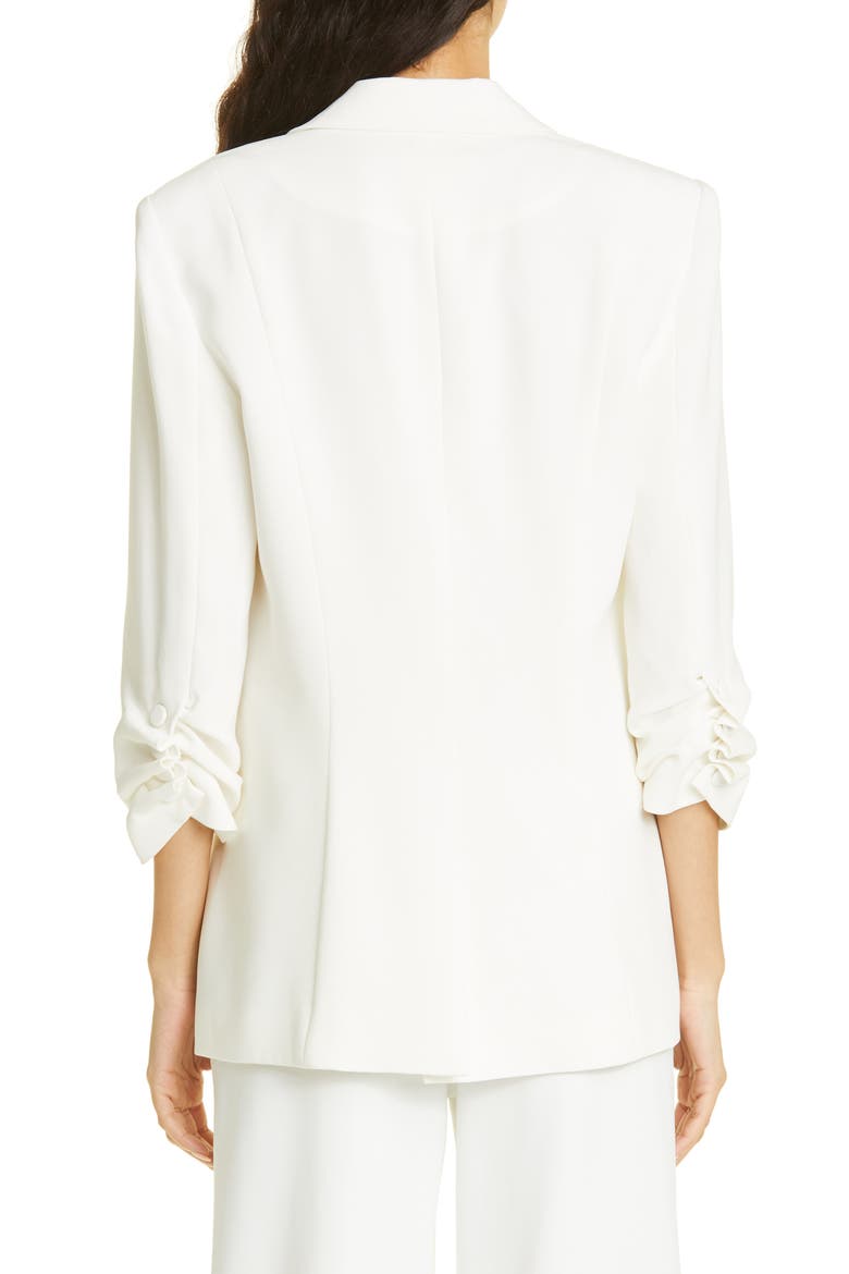 Khloe Ruched Sleeve Blazer, Alternate, color, IVORY