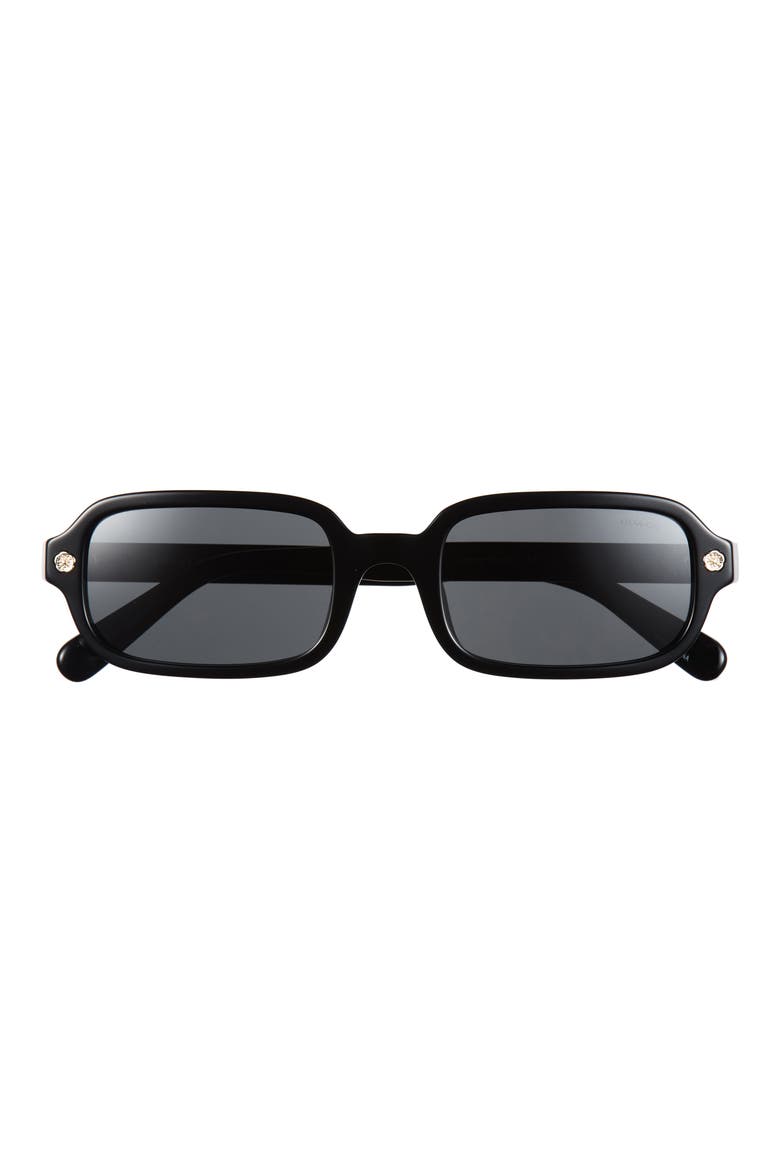51mm Rectangle Sunglasses, Main, color, BLACK / GREY SOLID