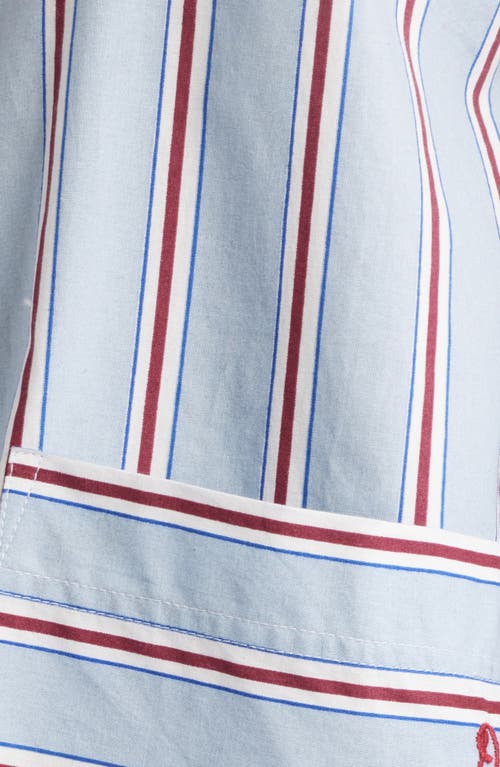 Damson Madder Frill Florie Stripe Pajamas In Blue