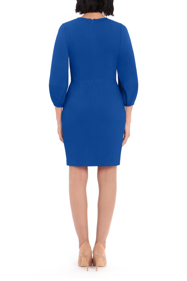 V-Neck Pleated Dress, Alternate, color, BLUE SAPPHIRE