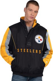 STARTER Men's Starter Black Pittsburgh Steelers Thursday Night Gridiron Half-Zip Jacket