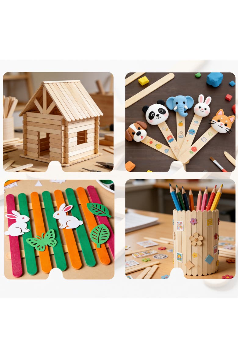 1000 Piece Popsicle Stick Set, Alternate, color, Multicolored