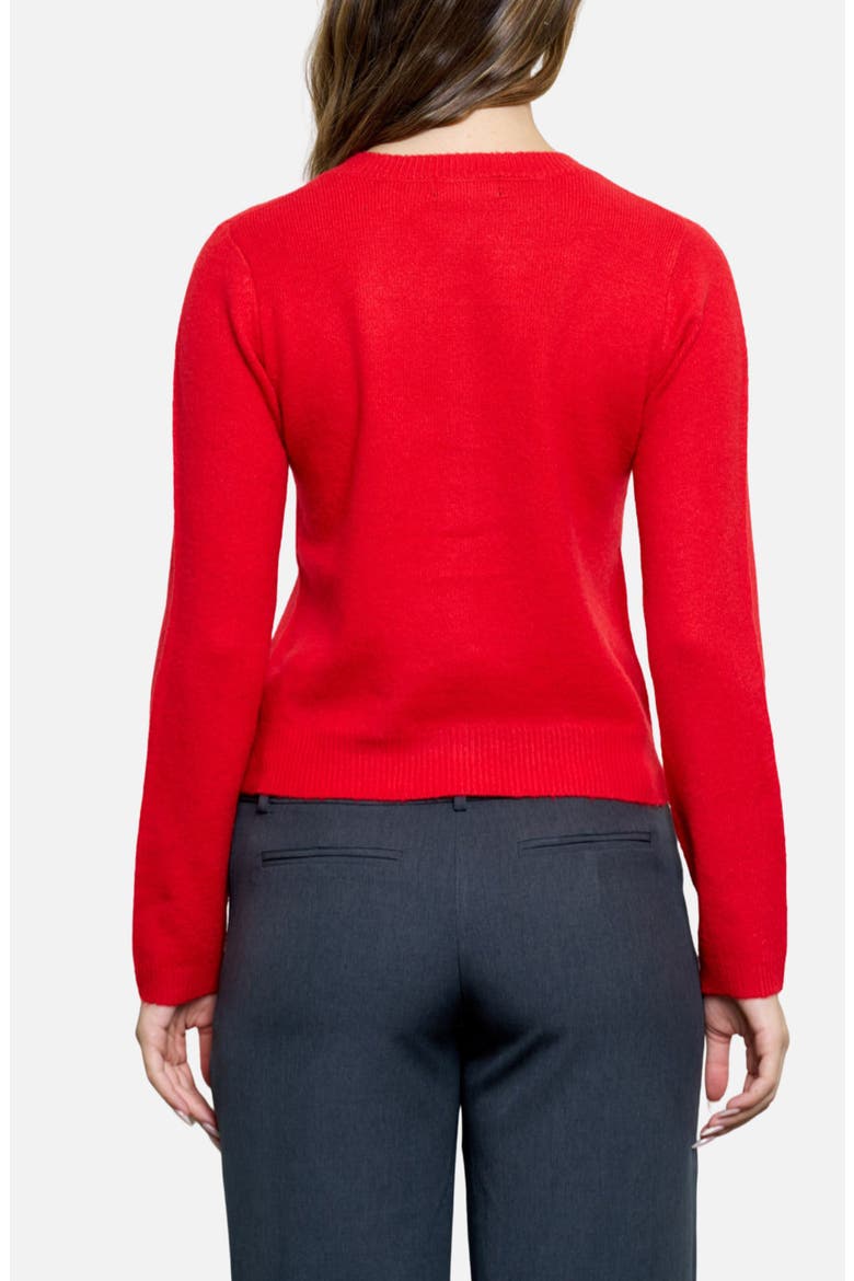 Button Down Cardigan, Alternate, color, RED