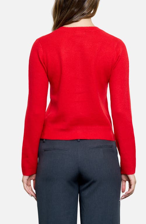 Blu Pepper Button Down Cardigan In Red