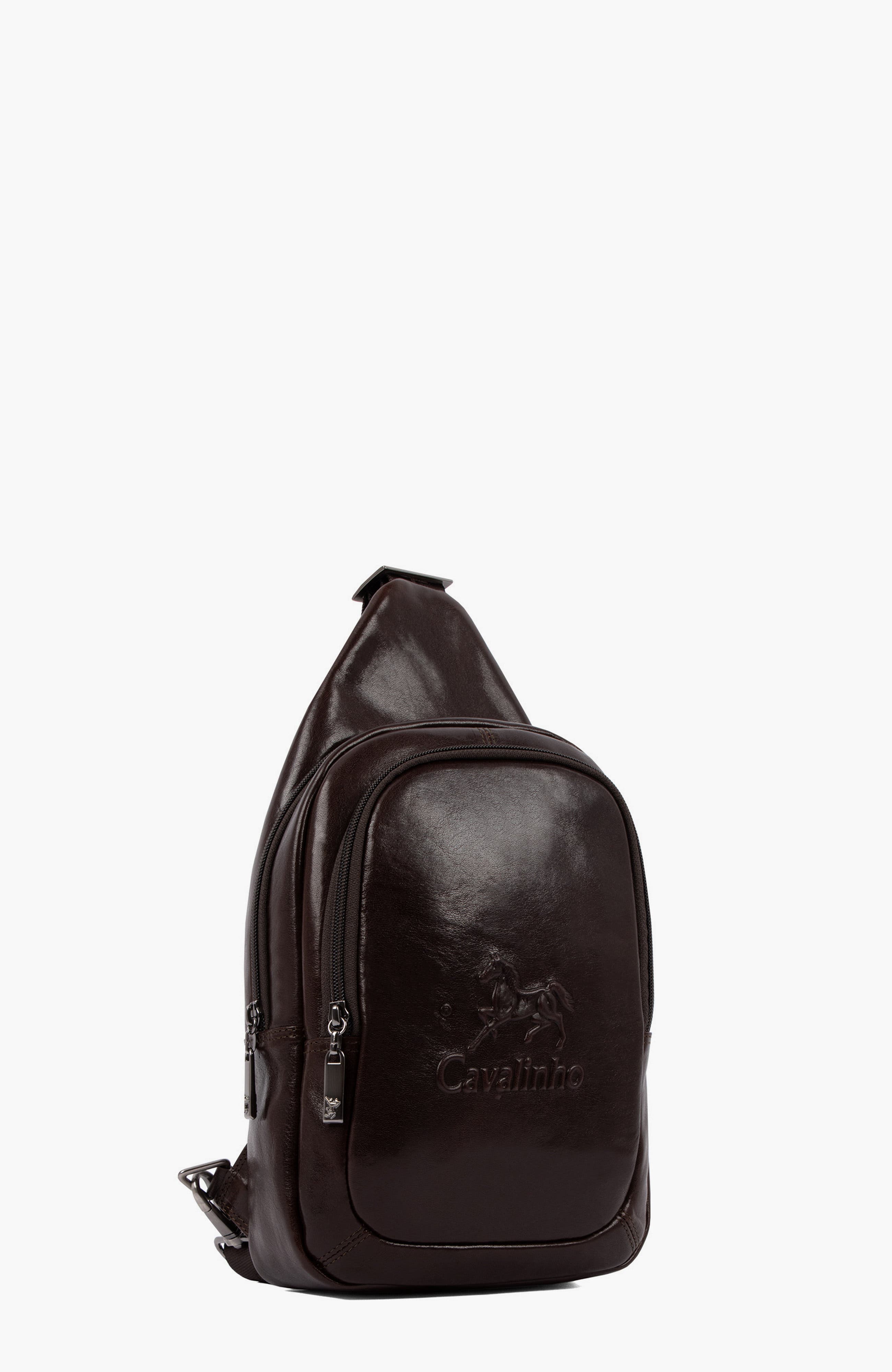 Gentleman Leather Sling Bag 416, Alternate, color, Brown
