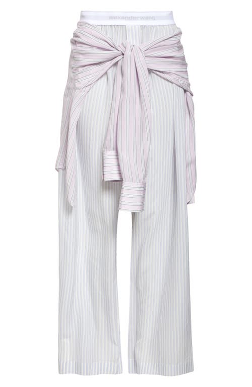 Alexander Wang Boxer Pant With Prestyled Shirt In Blue Multi