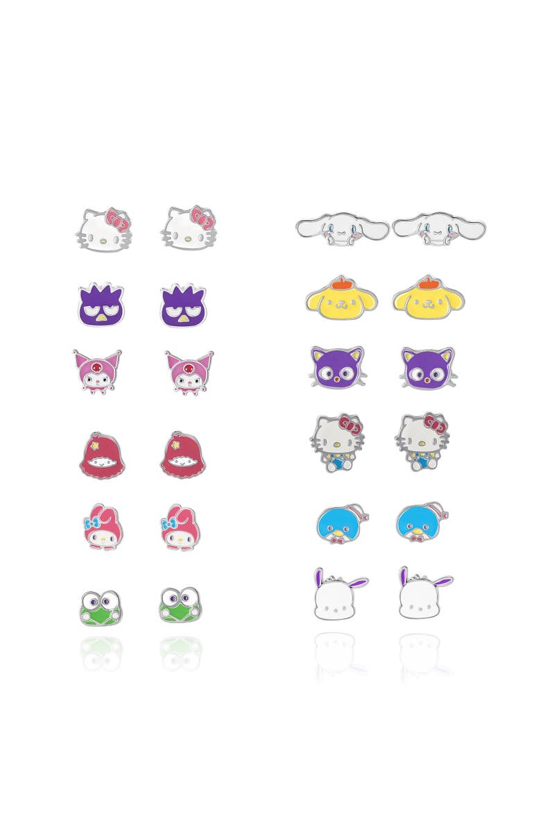 Hello Kitty and Friends Stud Earring Set - 12 Pairs, Alternate, color, Multicolor