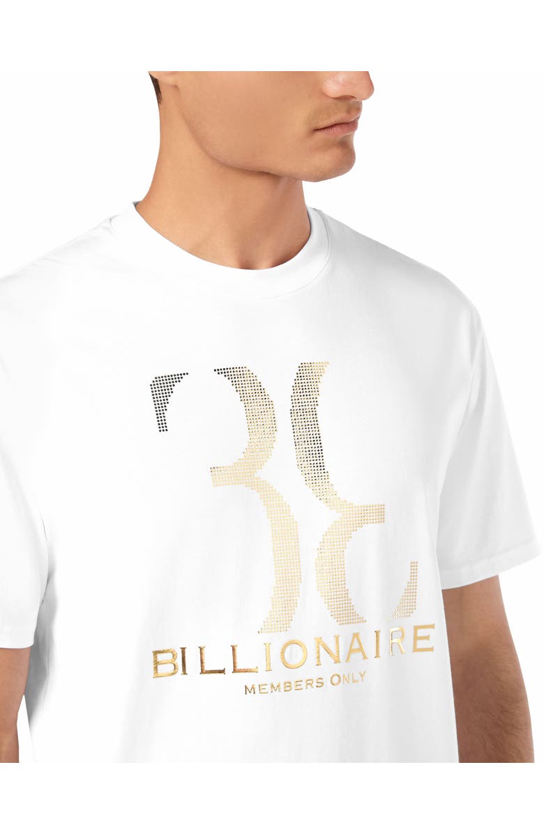 BILLIONAIRE T-Shirt Round Neck Logo Men, Alternate, color, White