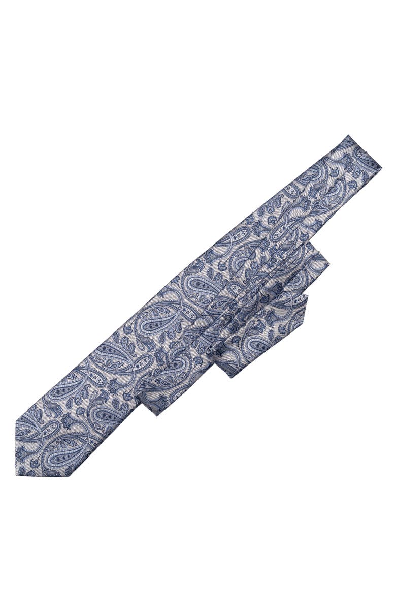 Elizabetta Palermo - Extra Long Silk Jacquard Tie for Men, Alternate, color, Grey