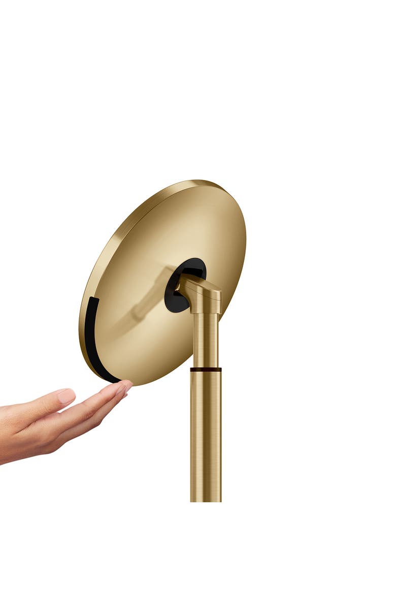 simplehuman 8-Inch Sensor Rechargeable Tabletop Mirror, Alternate, color, Brass