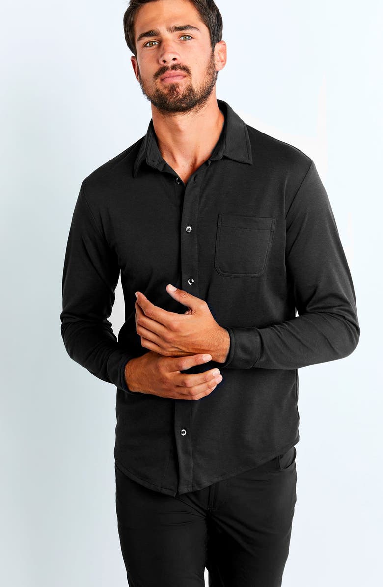 Anatomie Nick Piquet Button Down Shirt, Main, color, Black