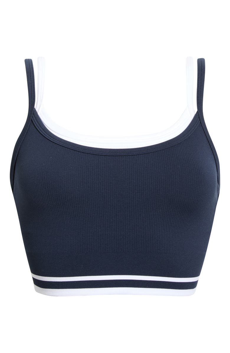 Zella Double Layer Seamless Sports Bra, Alternate, color, Navy Sapphire