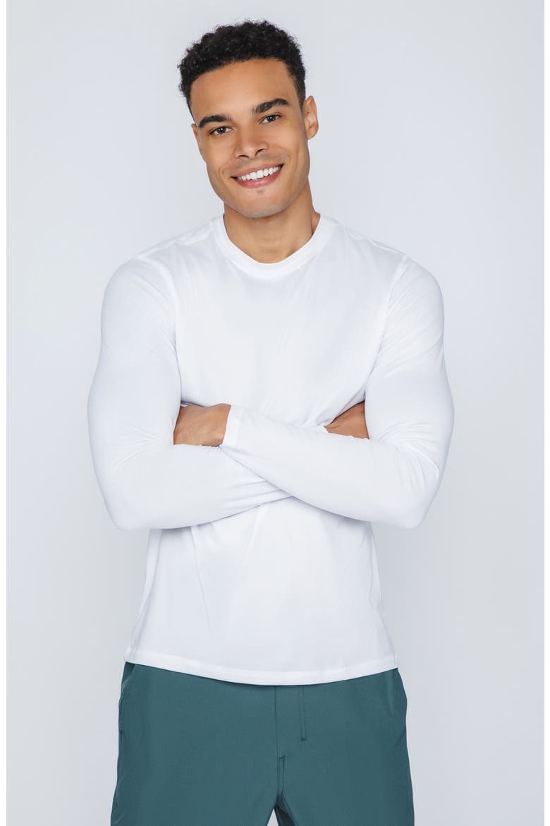 Cationic Heather Long Sleeve Shirt, Alternate, color, WHITE