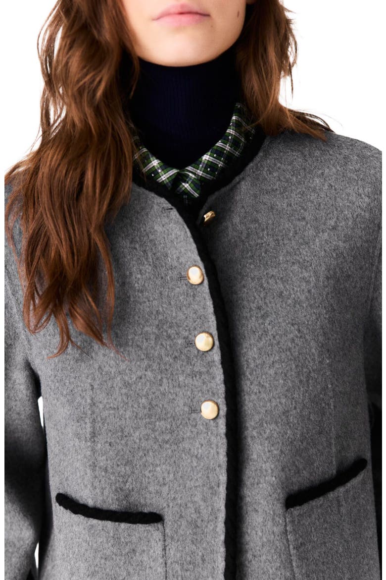 Short double-faced coat, Alternate, color, Light grey