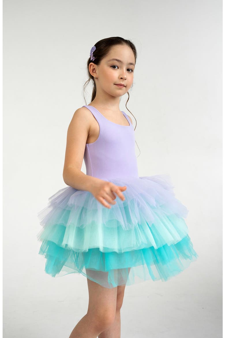 Mermaids Sleeveless Fluffy Tutu Dress, Alternate, color, Lilac Mermaid