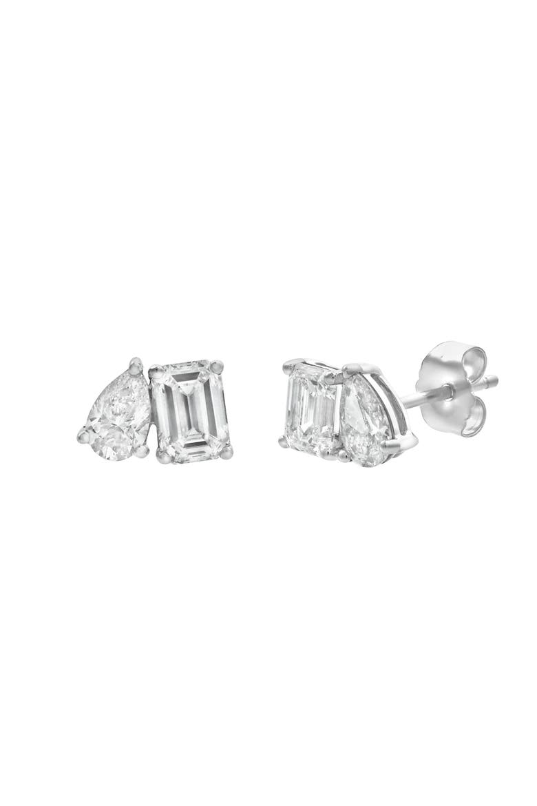 Valessa 14K Gold Lab Grown Diamond Toi Et Moi Earrings - 1.5 Ct, Alternate, color, 14K White Gold