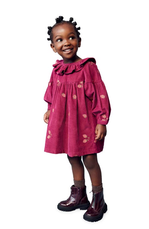 NEXT NEXT KIDS' FRUIT EMBROIDERED COTTON CORDUROY DRESS