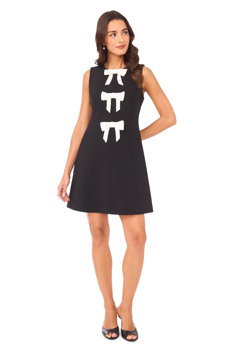 CeCe Bow Detail Minidress, Alternate, color, Rich Black