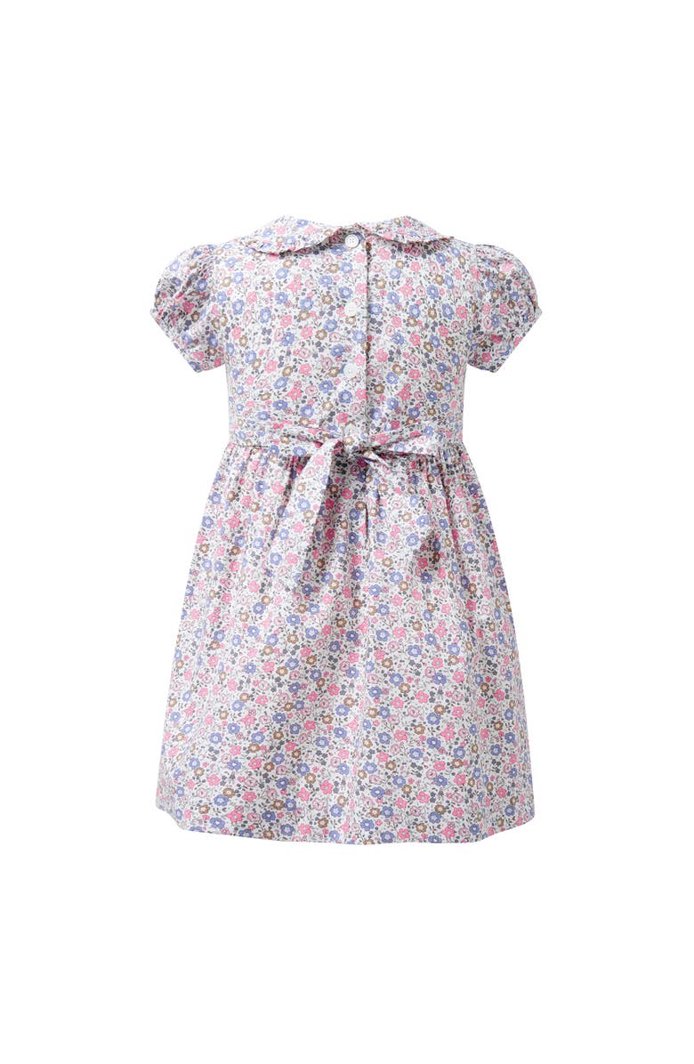 Rachel Riley Floral Frill Front Dress, Alternate, color, Pink