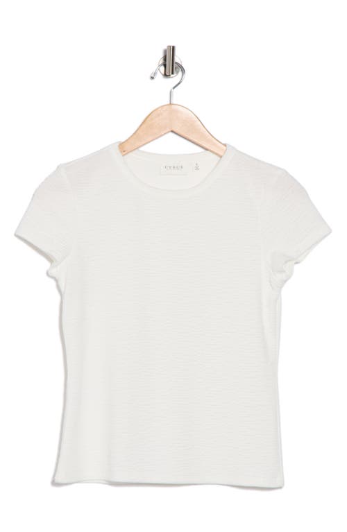 Cyrus Crewneck Cap Sleeve Top In White