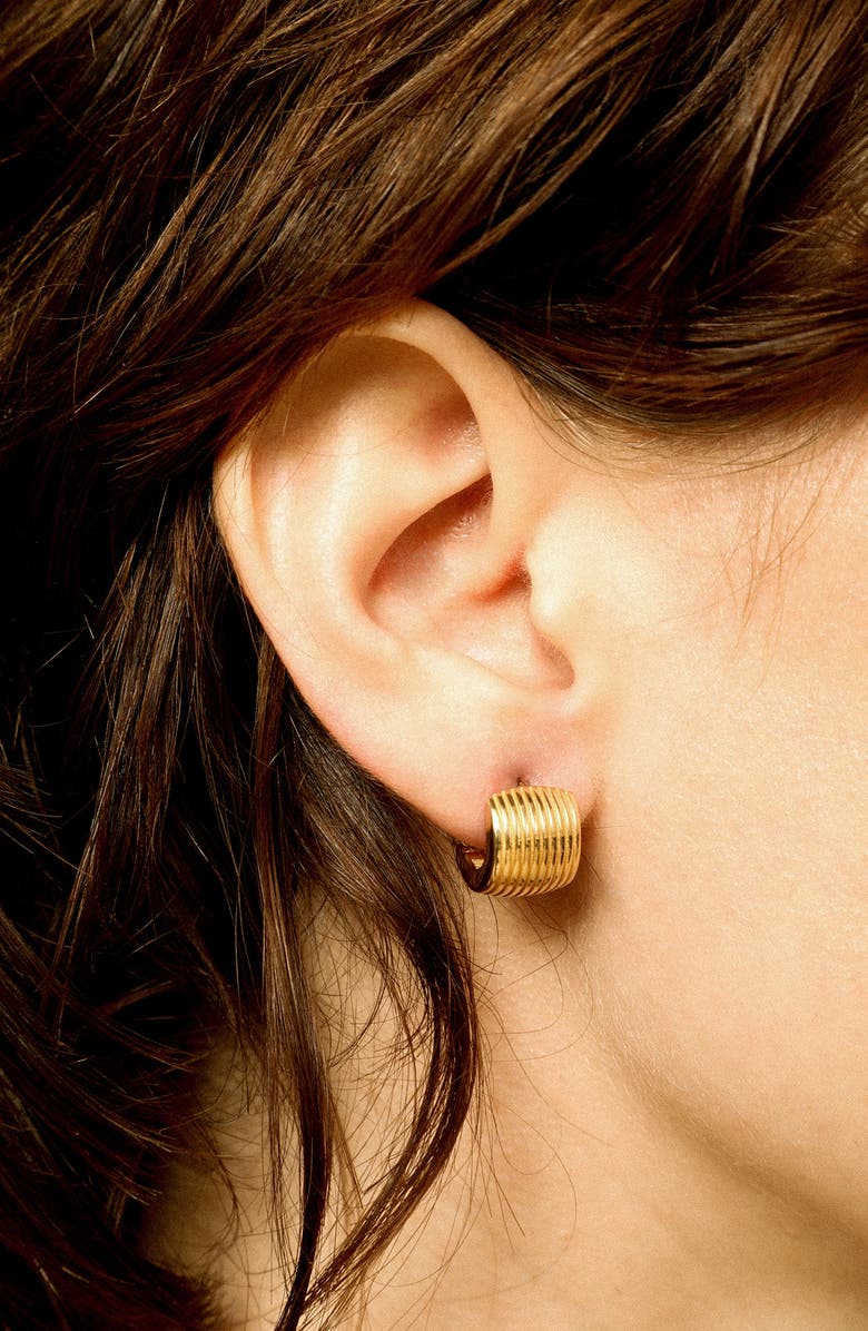 IVI Los Angeles Round Aurelia Huggie Hoop Earrings, Alternate, color, Yellow Gold