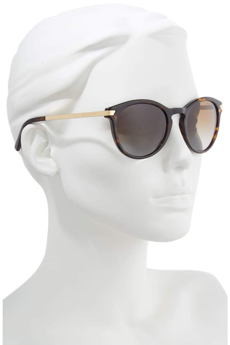 53mm Polarized Round Sunglasses, Alternate, color, TORTOISE/ GOLD/ BROWN GRADIENT