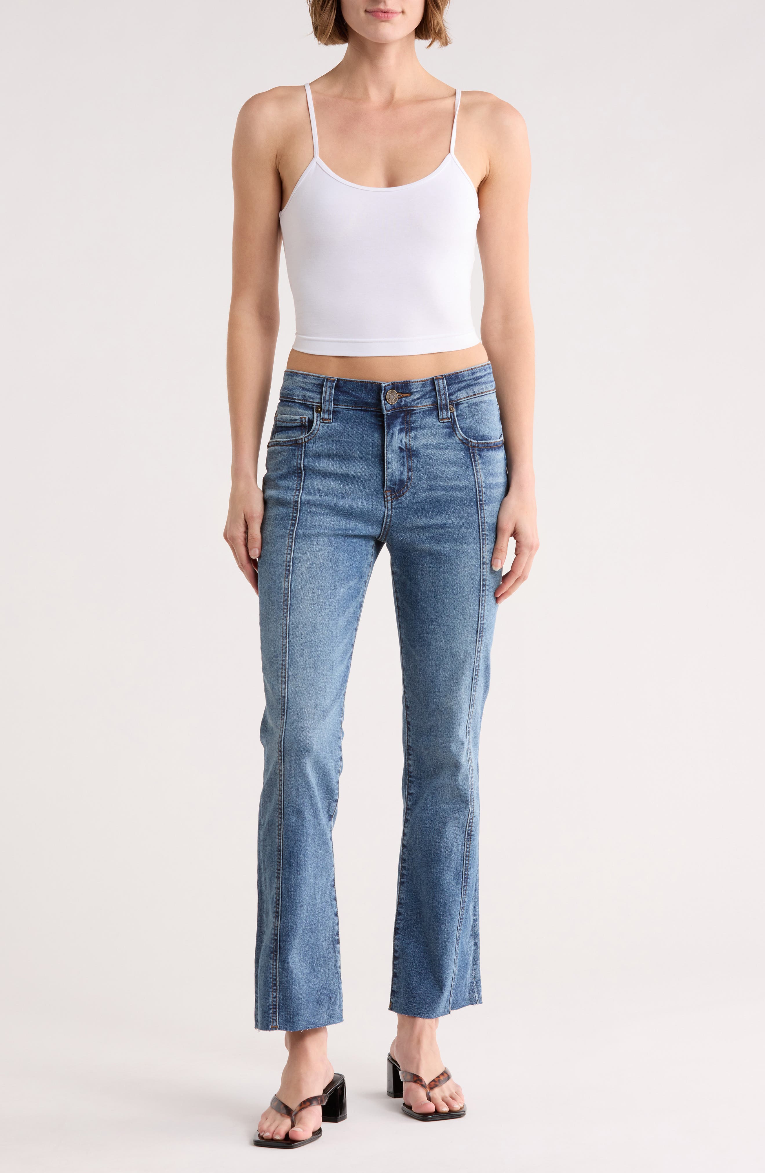 KUT from the Kloth Nikki Raw Ankle Flare Leg Jeans