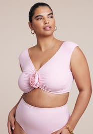 ELOQUII Off The Shoulder Rosette Top