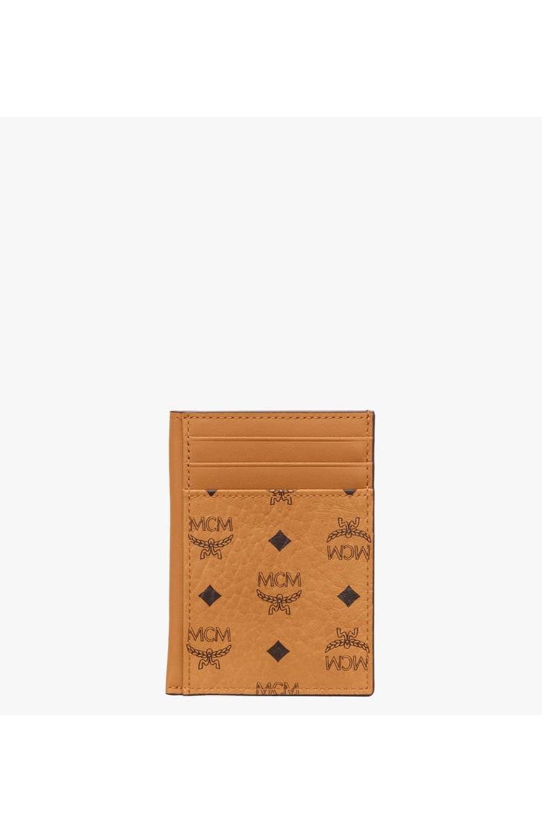 MCM N/S Card Case in Visetos Original, Main, color, Cognac