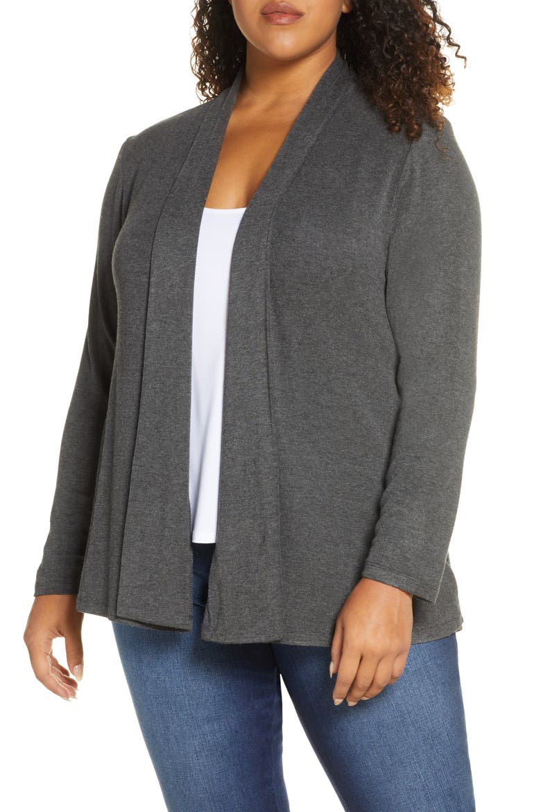 High/Low Cardigan, Main, color, CHARCOAL