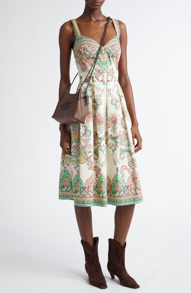 Etro Paisley Cotton Sundress, Main, color, 