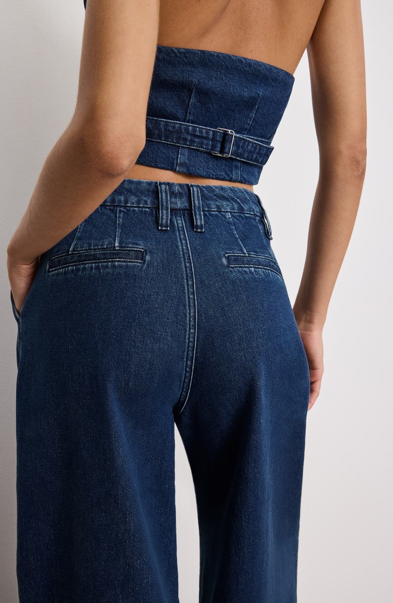 Good American Good '90s Pleated Wide Leg Jeans, Alternate, color, Indigo724