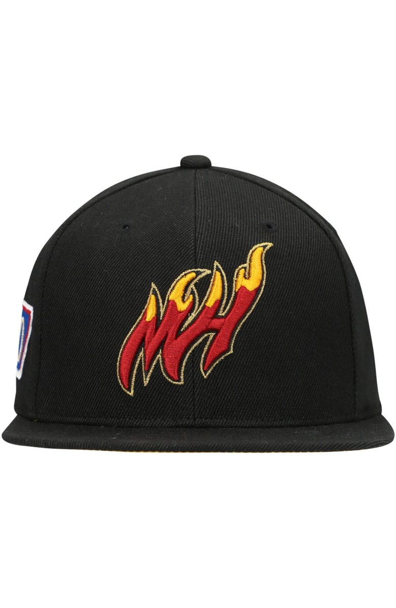 Mitchell & Ness Men's Mitchell & Ness Black Miami Heat 50th Anniversary Snapback Hat, Alternate, color, 