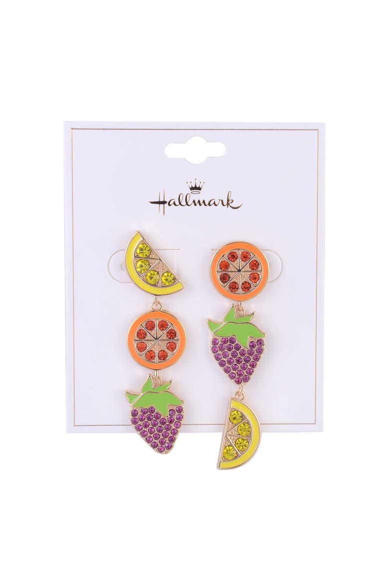 Fruit Linear Earrings, Alternate, color, Multicolored