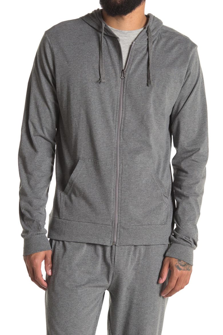 Lightweight Zip-Up Hoodie, Main, color, LIGHT GREY