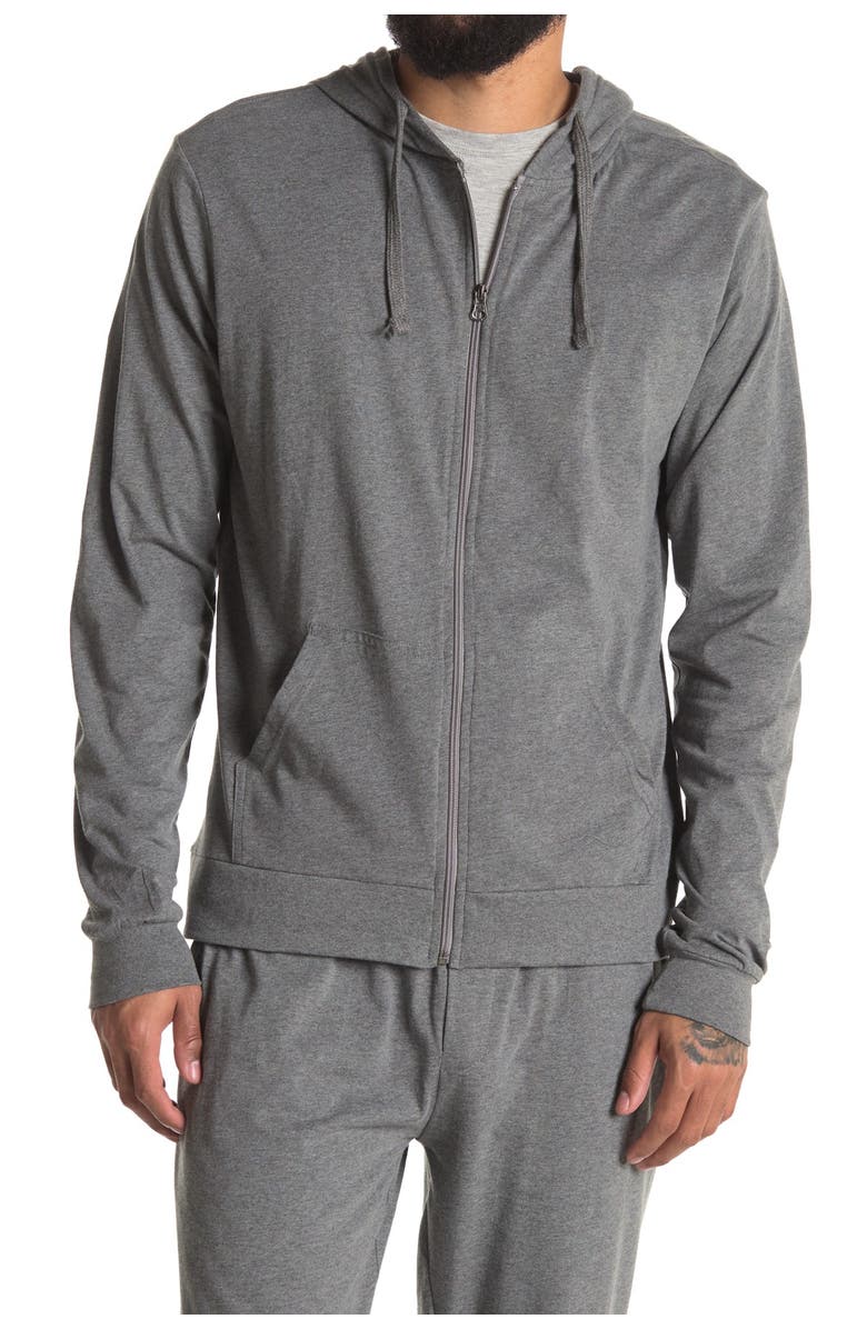 UNSIMPLY STITCHED Lightweight Zip-Up Hoodie, Main, color, Light Grey