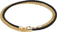 Adornia Men's Leather & Chain Double Strand Bracelet