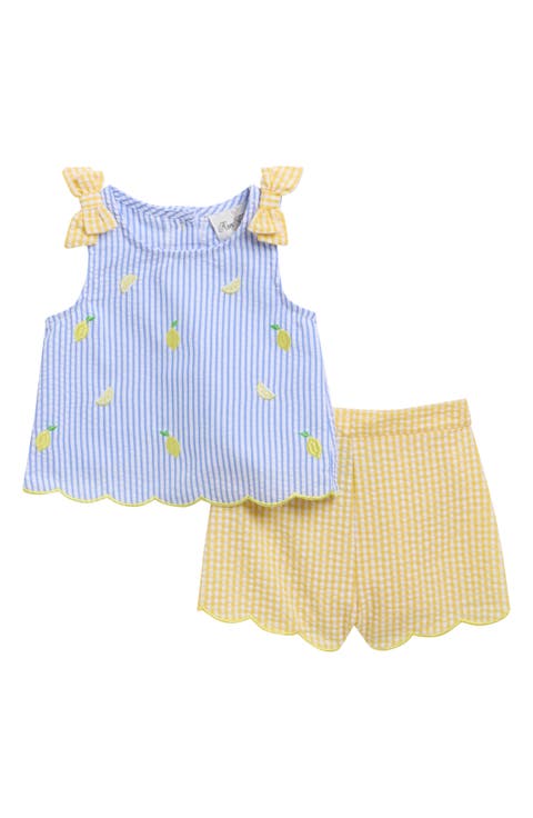 Lemon Seersucker Top & Bloomers (Baby)