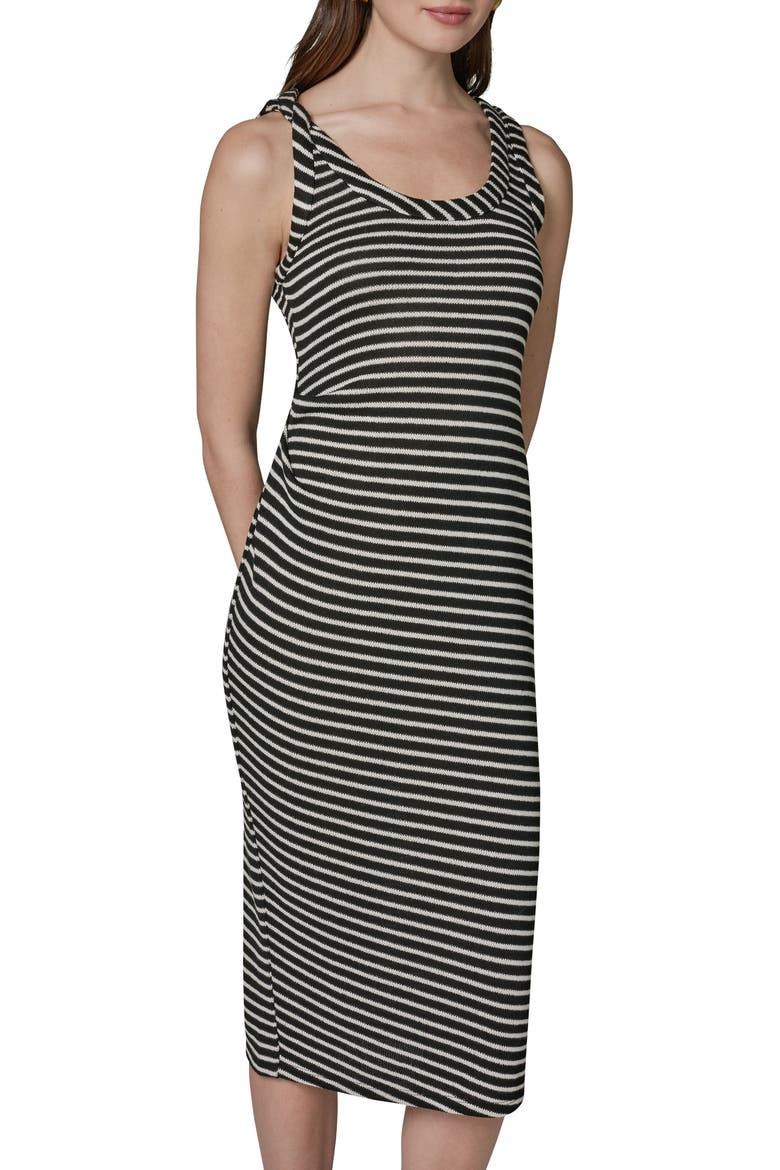 Sleeveless Body-Con Midi Dress, Main, color, BLACK CREAM