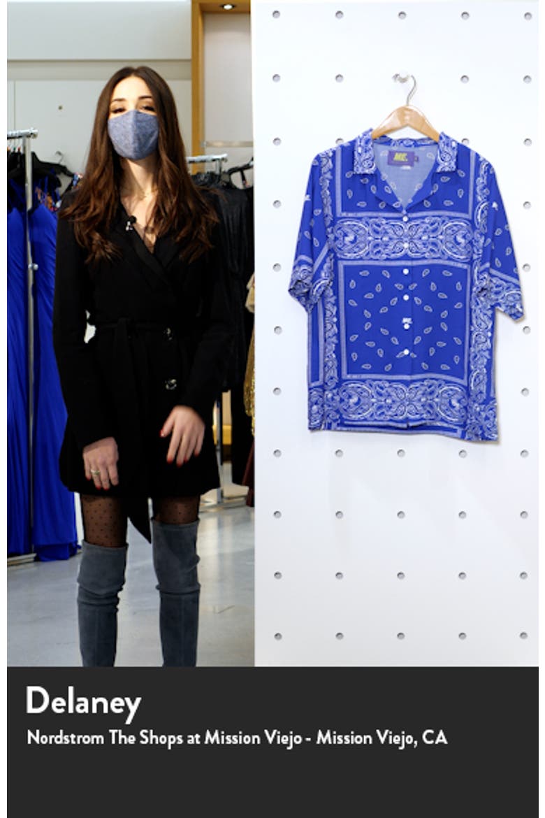 Staycation Bandana Print Short Sleeve Button-Up Top video