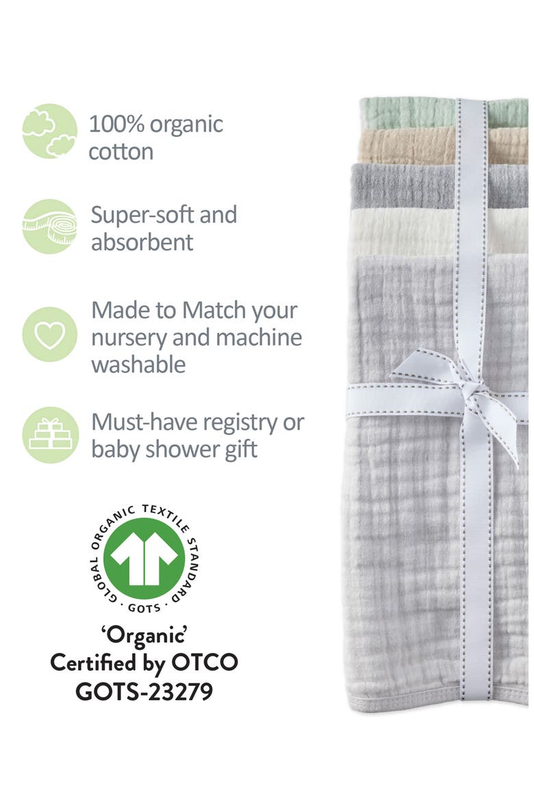 Riley Crinkle Burp Cloths, Alternate, color, SEAFOAM