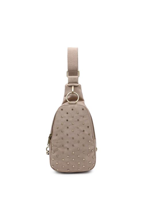 Moda Luxe Regina Studded Sling Backpack In Natural