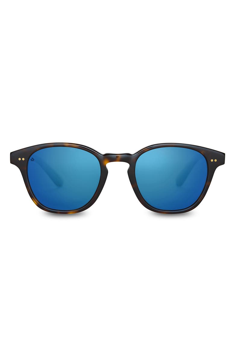 TOMS Wyatt Small 49mm Round Sunglasses, Main, color, Dark Brown/ Bright Blue