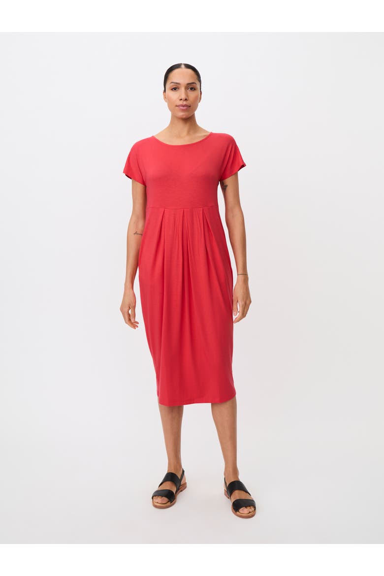 Gathered Waist Midi Dress, Main, color, Poinsettia
