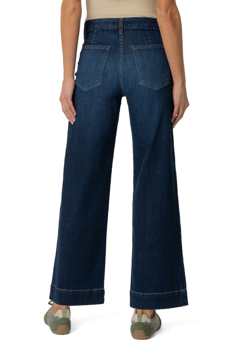 Meg Patch Pocket High Waist Ankle Wide Leg Jeans, Alternate, color, LUMINATE