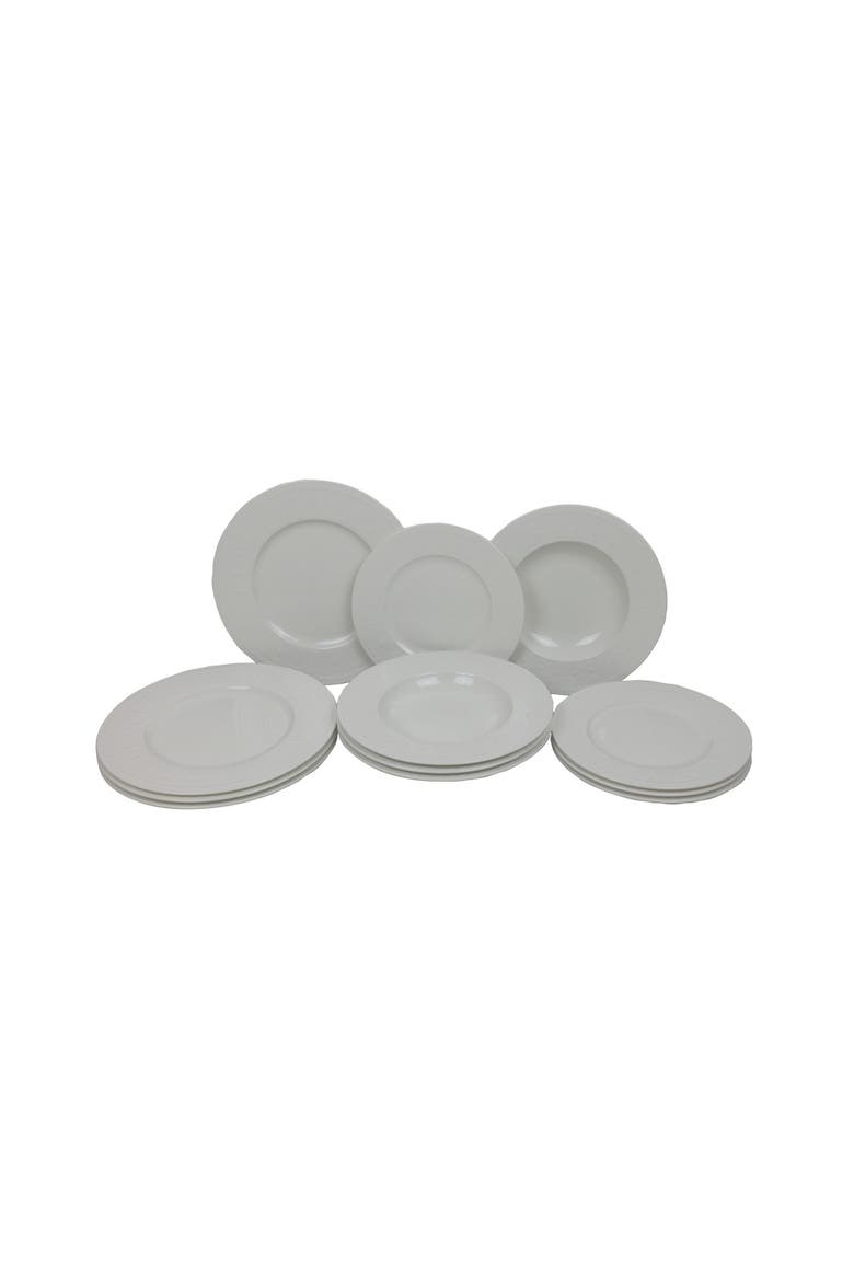 Cellini 12 Piece Dinnerware Set, Alternate, color, white