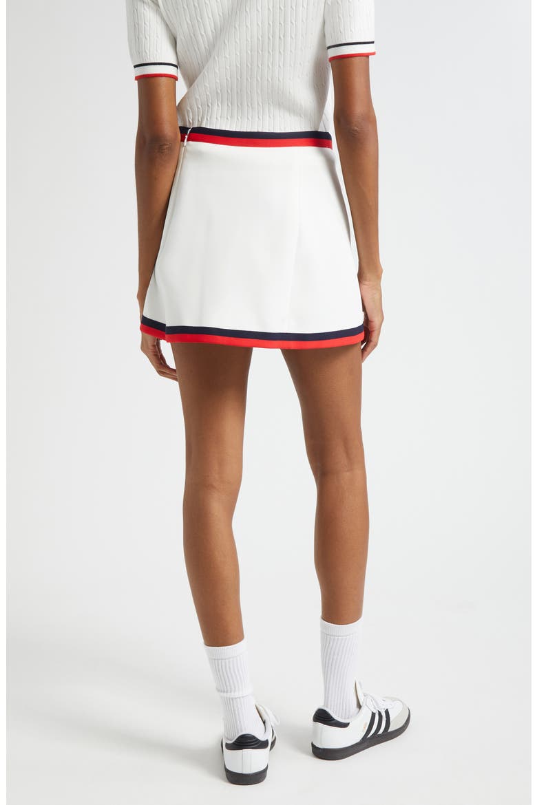 Mila Logo Detail Miniskirt, Alternate, color, WHITE/ NAVY/ FIRE RED