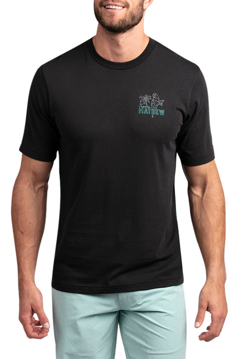 Party Parrot Graphic Tee, Main, color, BLACK