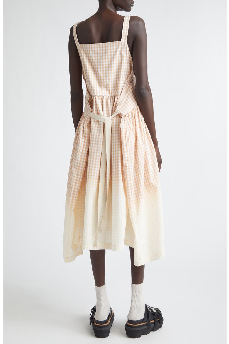 Degradé Gingham Cotton Poplin Dress, Alternate, color, BEIGE/ WHITE